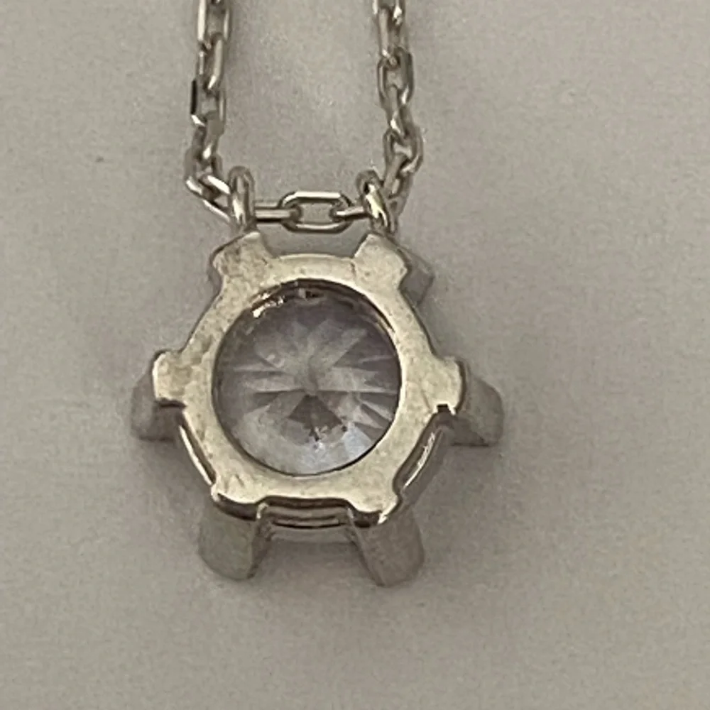 925 silver necklace cz cubic zirconia round stone